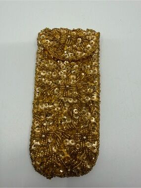 Gold Beaded Evening eyeglass holder- Women Other